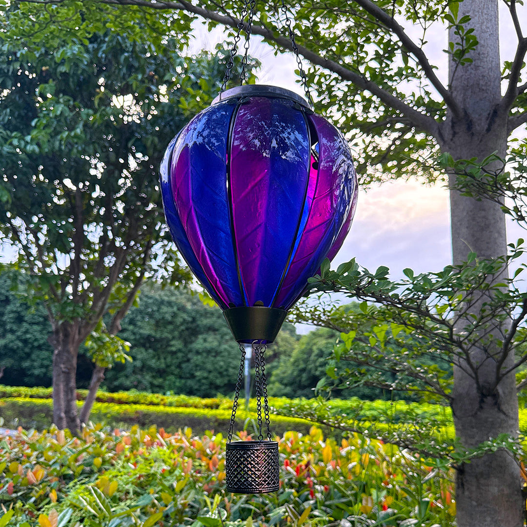 Solar hot air balloon patio decor ideas