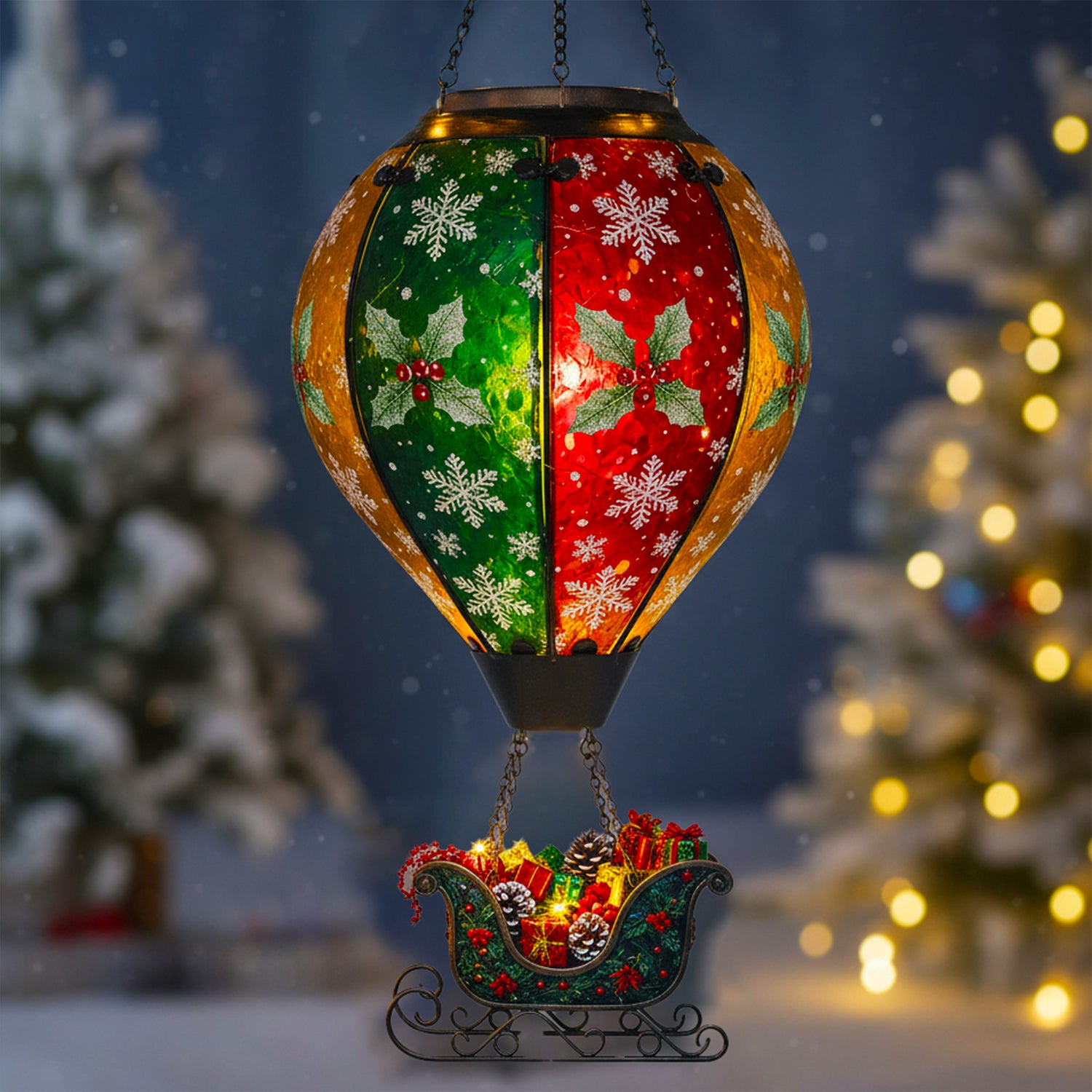 Christmas Hot Air Balloon Solar Lantern