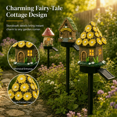 ✨Enchanted SolarMushroom House Light -Cozy Fairy Garden Decor🍄