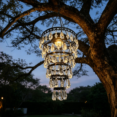 🔥Solar Hanging Crystal Chandelier