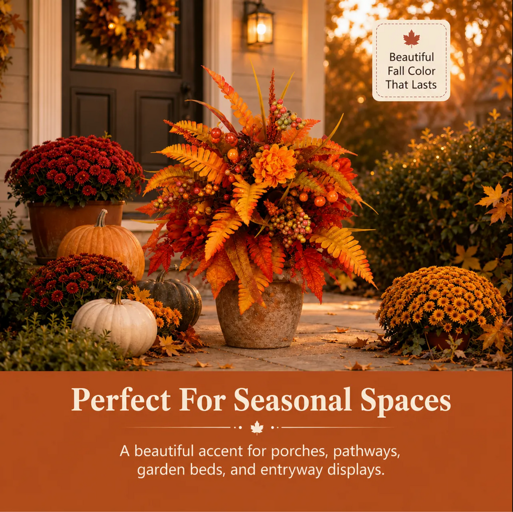 Autumn Harvest Floral Garden Stake Arrangement
