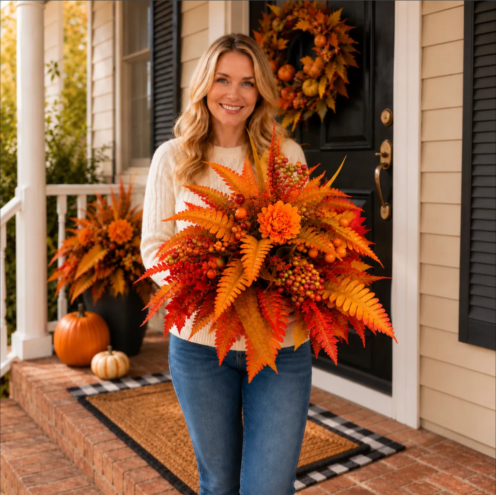 Autumn Harvest Floral Garden Stake Arrangement