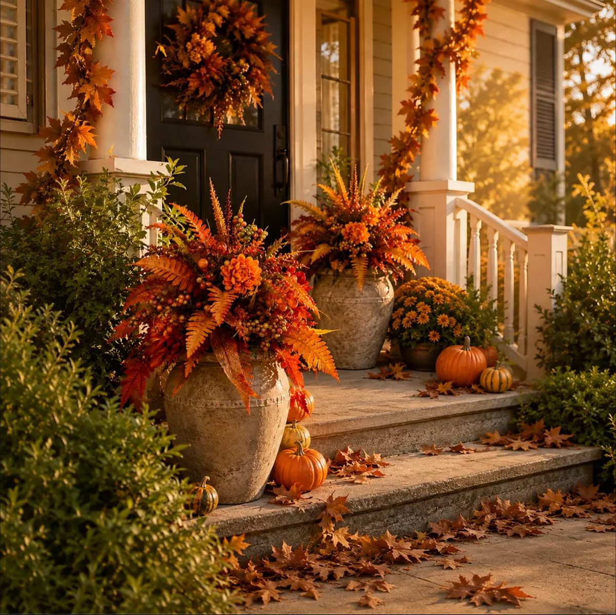 Autumn Harvest Floral Garden Stake Arrangement