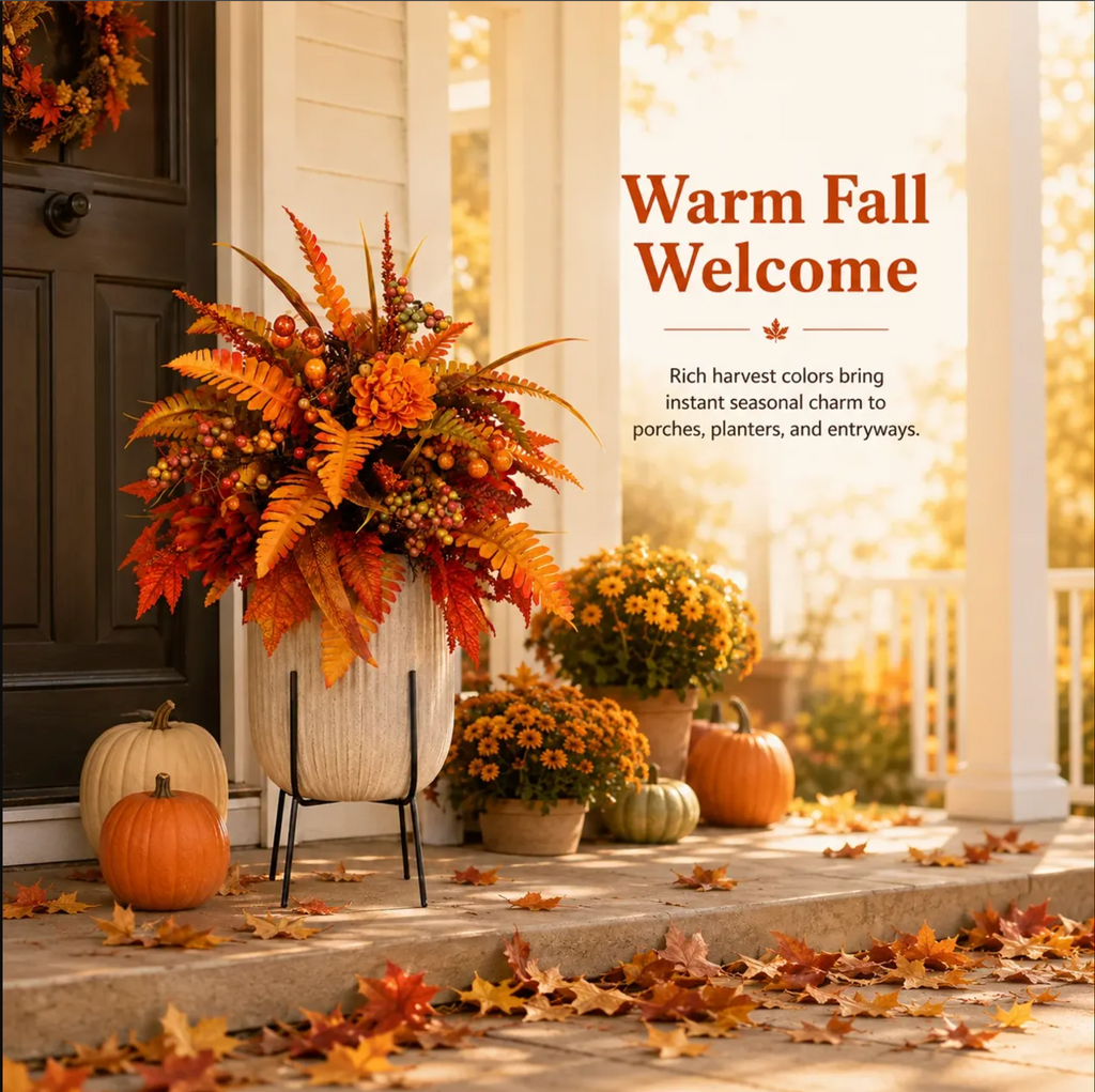 Autumn Harvest Floral Garden Stake Arrangement