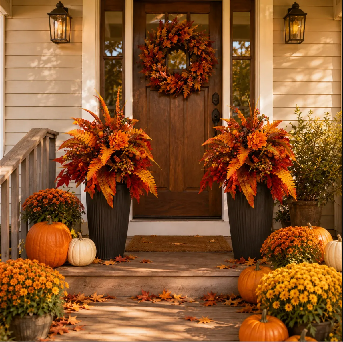 Autumn Harvest Floral Garden Stake Arrangement