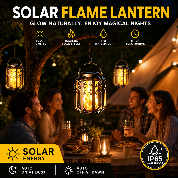 Solar Flickering Flame Hanging Lantern