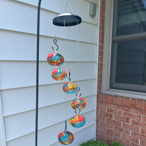 Charming Glass Wind Chimes Hummingbird feeders