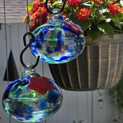 Charming Glass Wind Chimes Hummingbird feeders