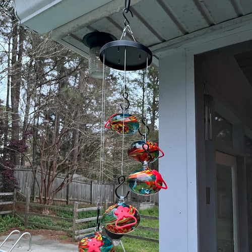 Charming Glass Wind Chimes Hummingbird feeders