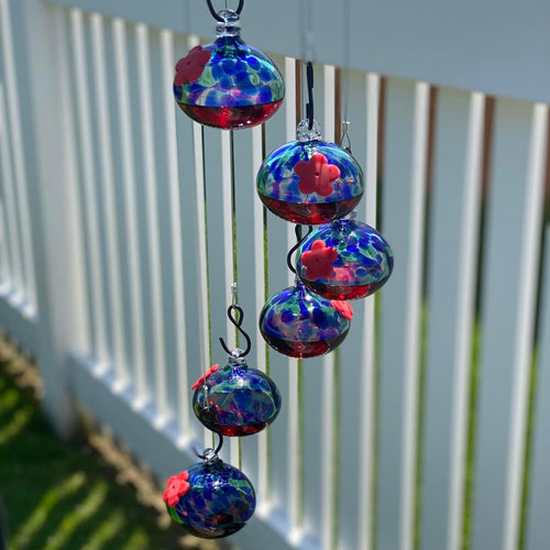 Charming Glass Wind Chimes Hummingbird feeders