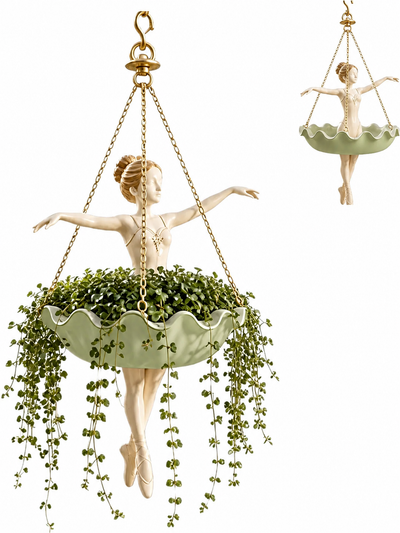 🌿Ballet Dancer Hanging Planter – Graceful Artistry, Living Greenery 🩰🌿