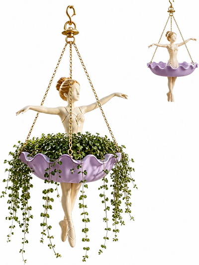 🌿Ballet Dancer Hanging Planter – Graceful Artistry, Living Greenery 🩰🌿
