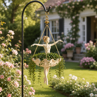 🌿Ballet Dancer Hanging Planter – Graceful Artistry, Living Greenery 🩰🌿