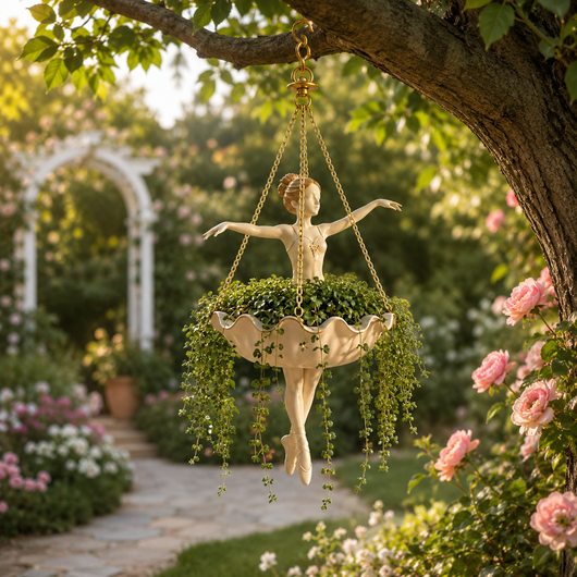 🌿Ballet Dancer Hanging Planter – Graceful Artistry, Living Greenery 🩰🌿