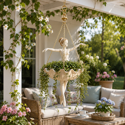 🌿Ballet Dancer Hanging Planter – Graceful Artistry, Living Greenery 🩰🌿