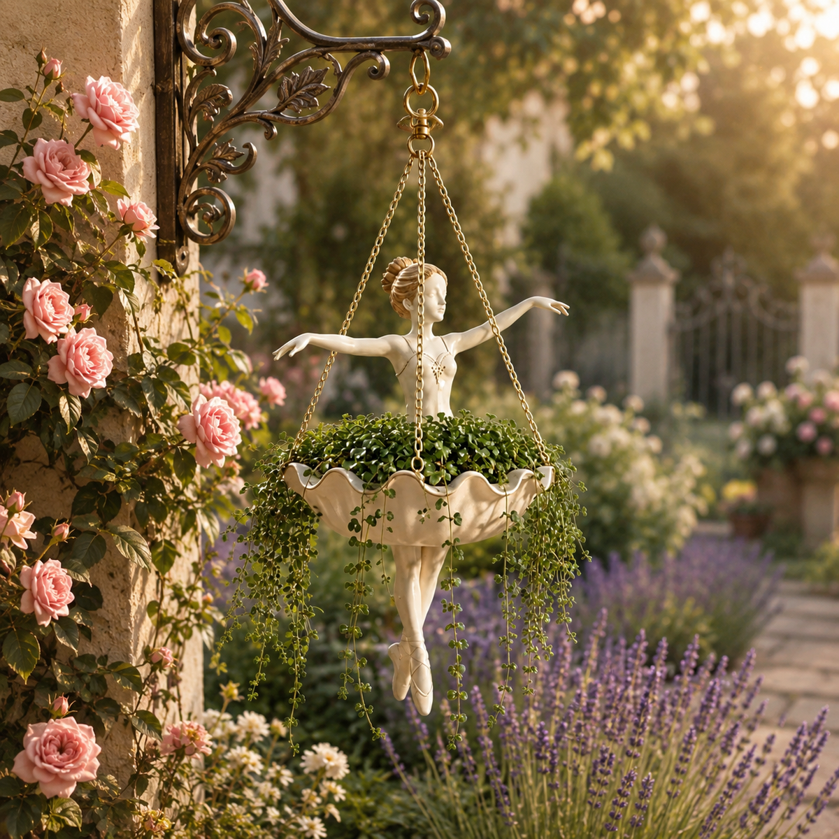 Ballet Dancer Hanging Planter