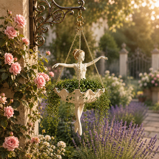 🌿Ballet Dancer Hanging Planter – Graceful Artistry, Living Greenery 🩰🌿