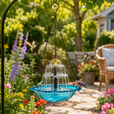 Bird Bath + Bowl / Blue