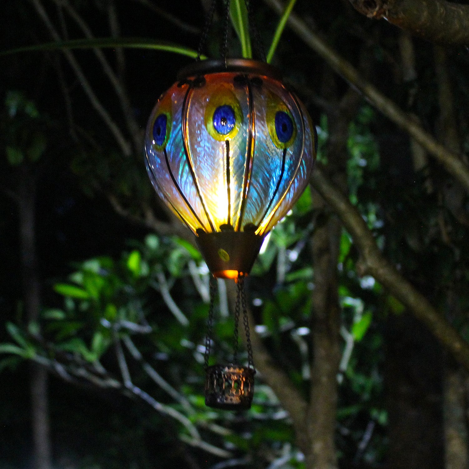 hot air balloon lantern butterfly glass decor 
