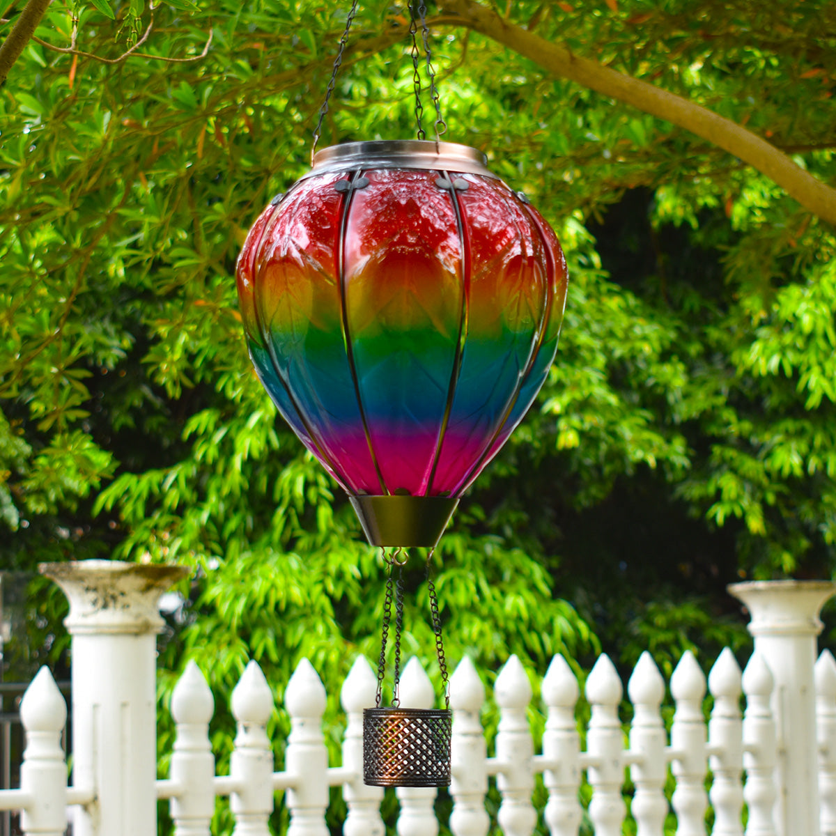 Solar hot air balloon lights yard decoration