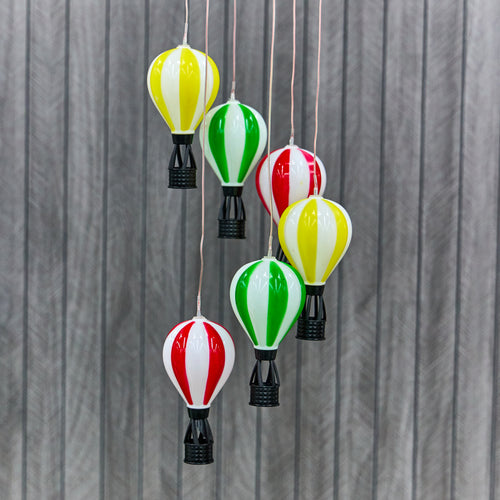 Solar Hanging Planter with Hot Air Balloon Wind Chime