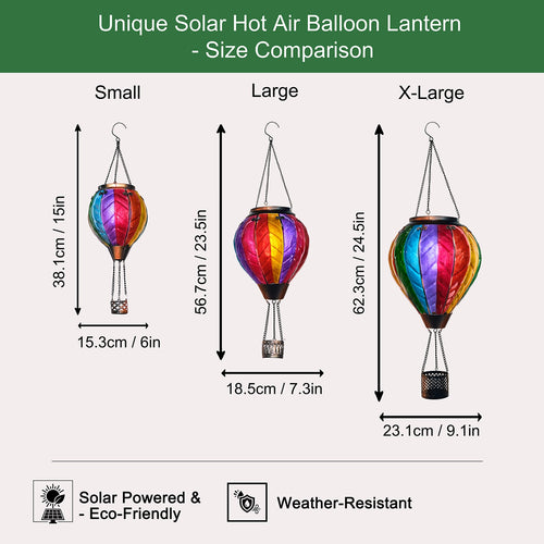 American Flag Hot Air Balloon Solar Lantern