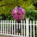 hand-painted bat hot air balloon solar lantern in daylight for outdoor yard decorations