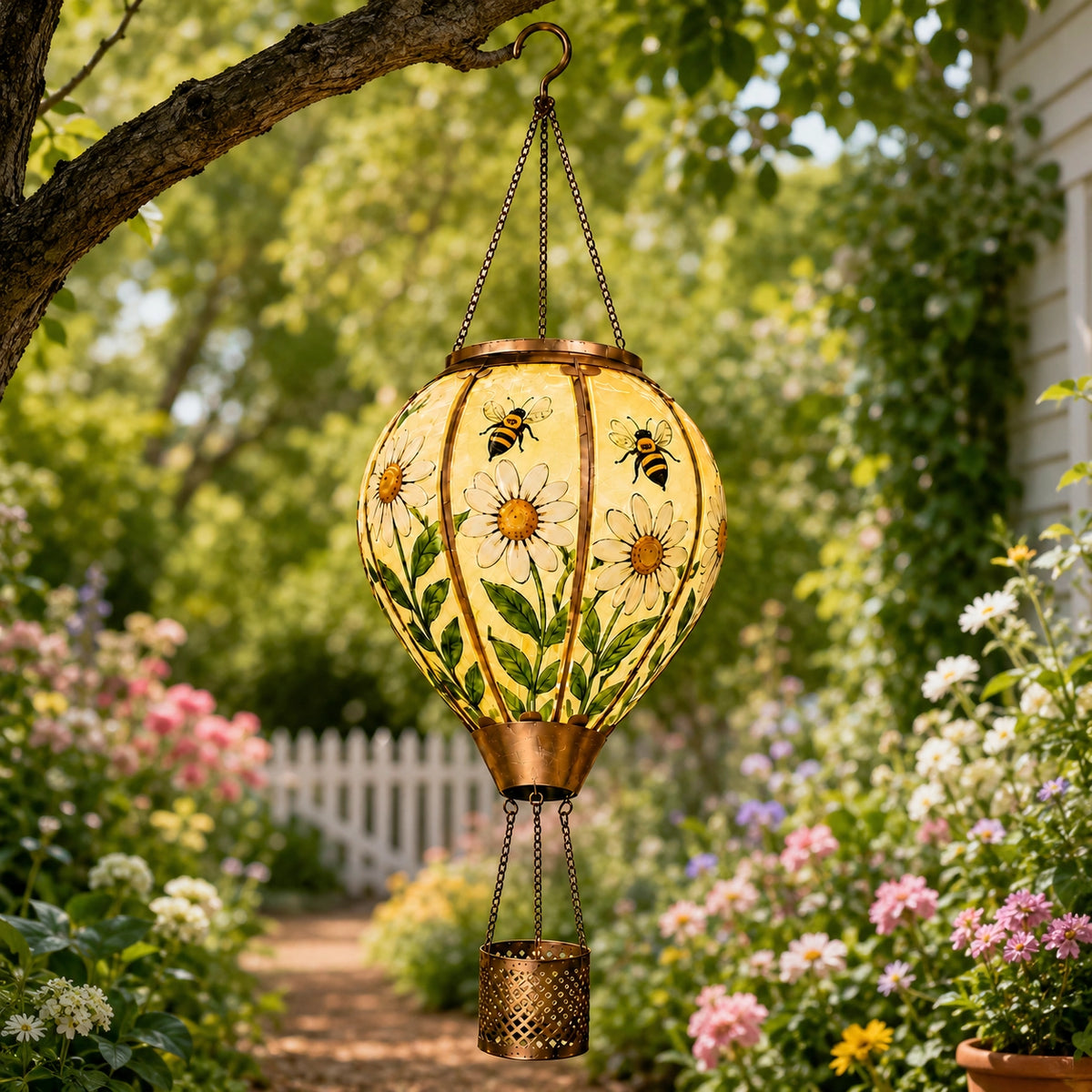 Bee & Daisy Hot Air Balloon Solar Lantern