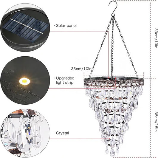 🔥Solar Hanging Crystal Chandelier