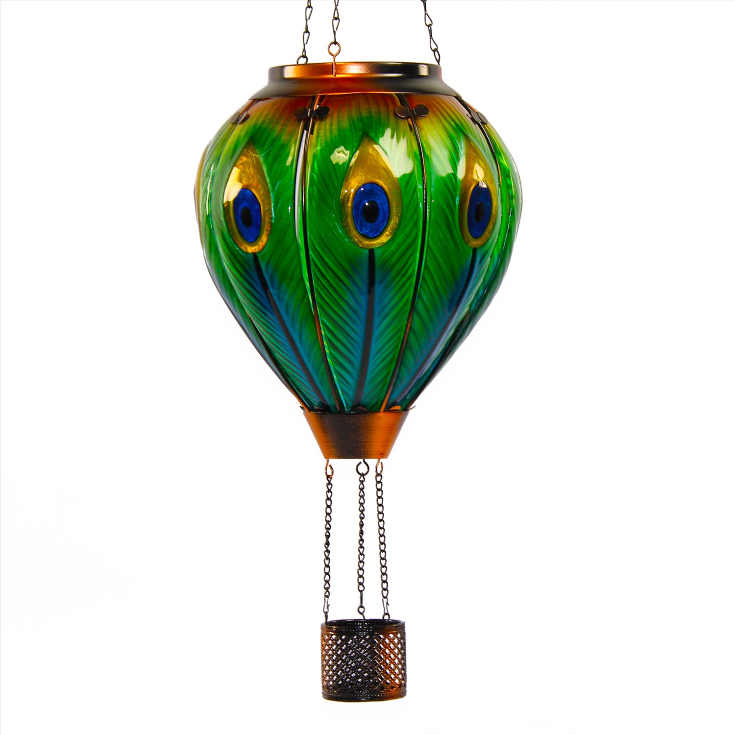 solar hot air balloon With flame lighting effect