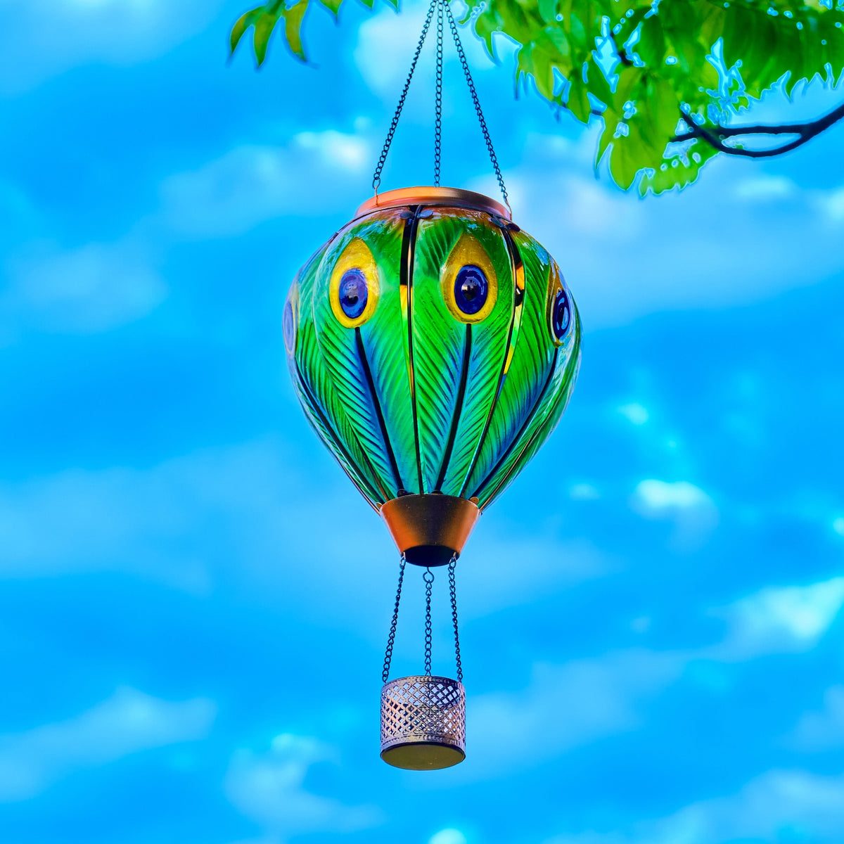 Peacock Feather Hot Air Balloon Solar Lantern