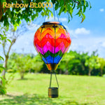 Hand-painted gradient balloon lantern with solar flame glow, ideal for yard lights and garden solar decorations