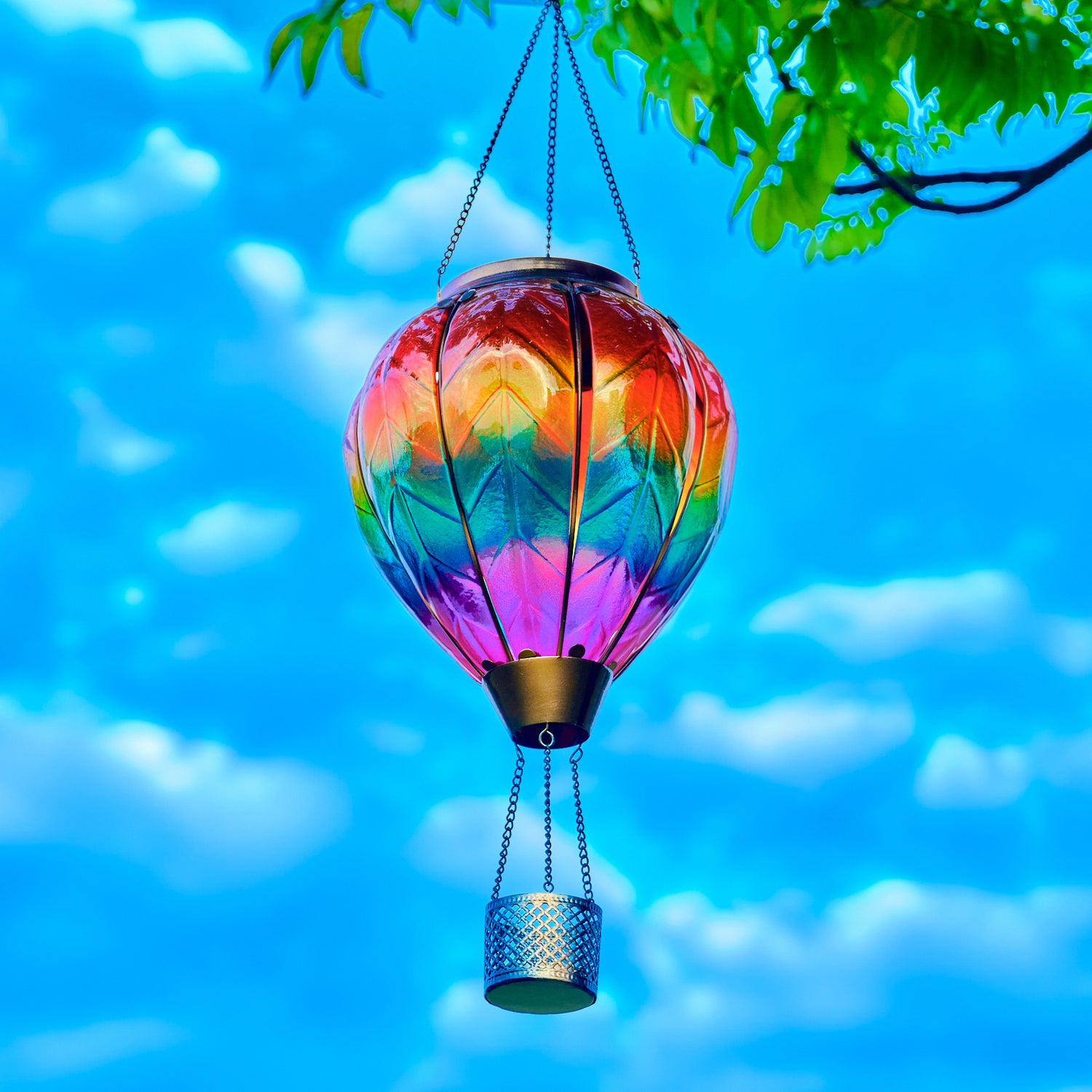 Solar hot air balloon lights yard decoration