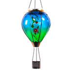 front view of hummingbird hot air balloon solar lantern for backyard decoration