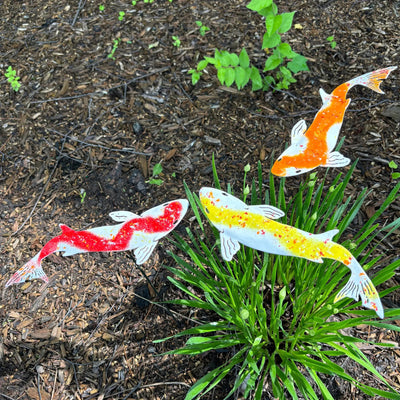 Koi fish garden art décorations