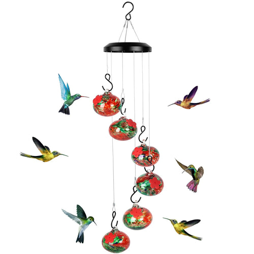 Charming Glass Wind Chimes Hummingbird feeders