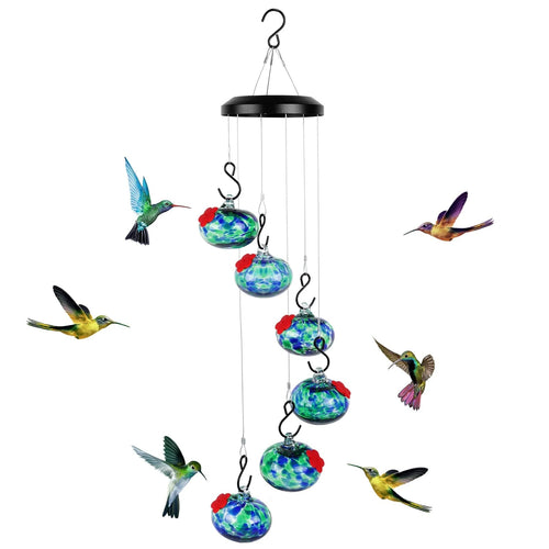 Charming Glass Wind Chimes Hummingbird feeders