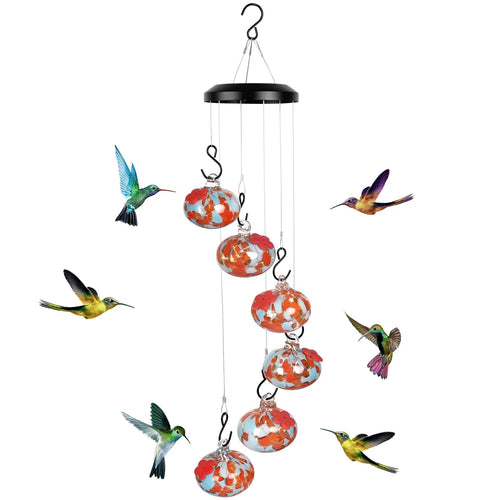 Charming Glass Wind Chimes Hummingbird feeders
