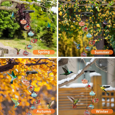 Charming Glass Wind Chimes Hummingbird feeders