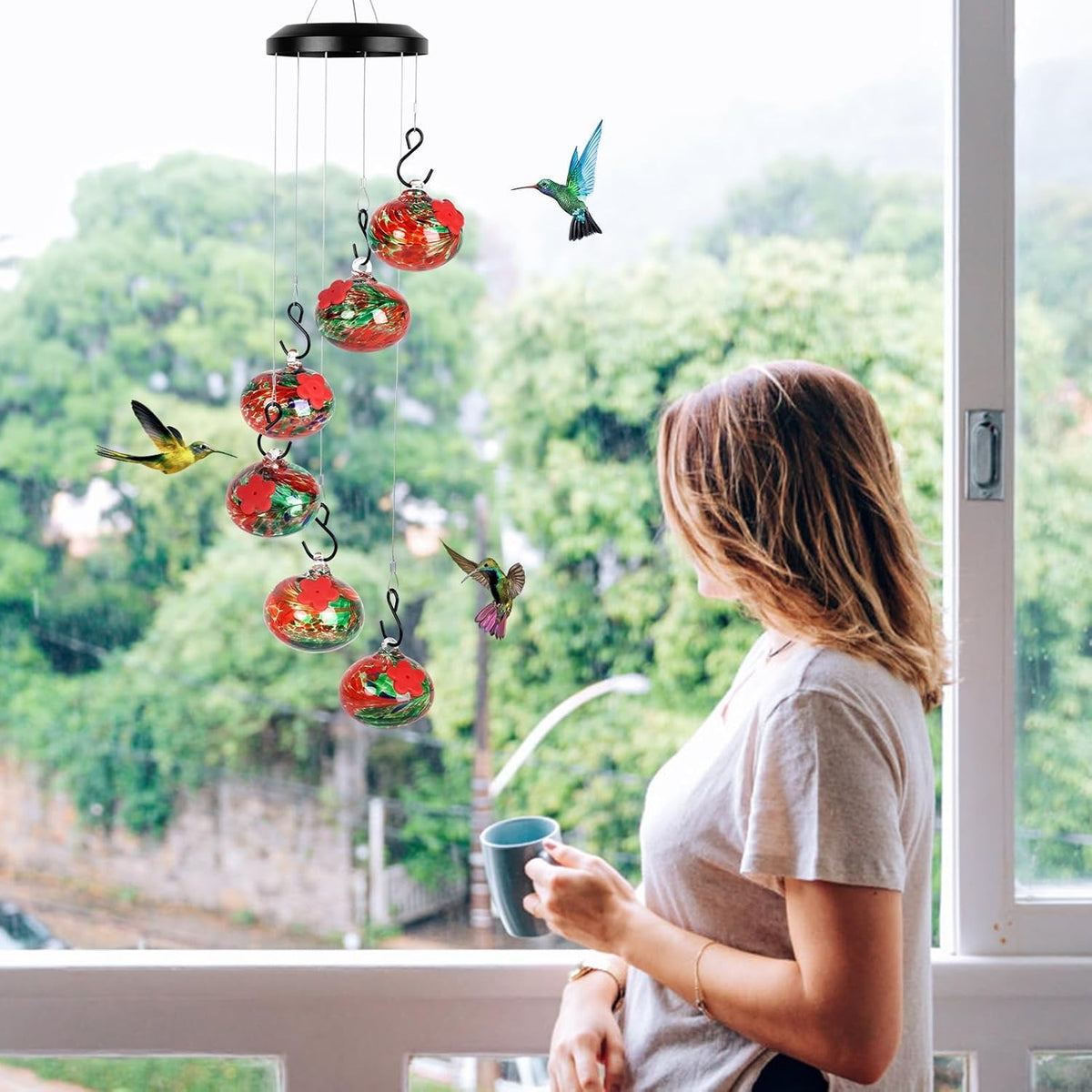 🐦 Charming Glass Hummingbird Feeder — Leak-Resistant, Easy to Hang & Beautiful in Any Garden 🌸