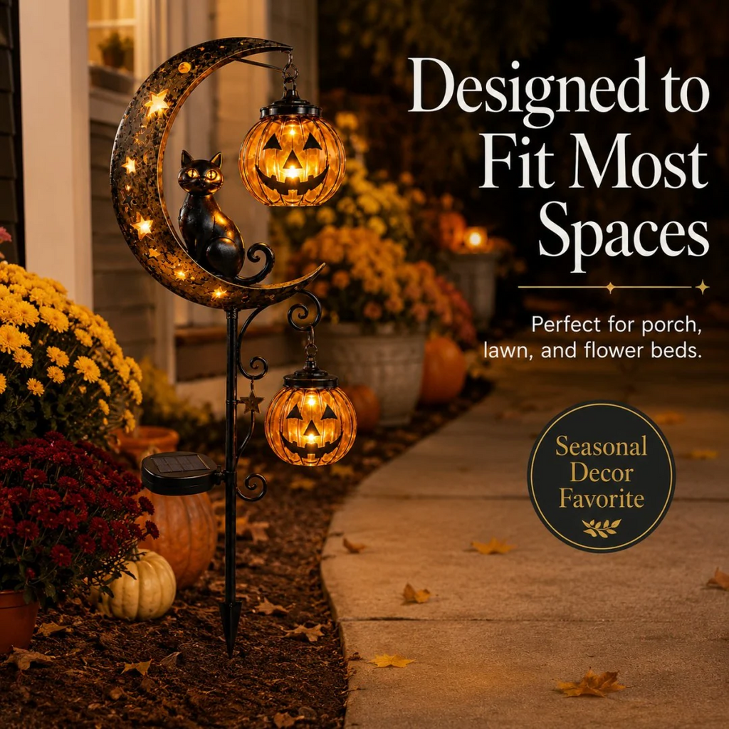 🎃 Halloween Early Bird Sale 🔥 | 49% Pumpkin Moon Garden Stake Light