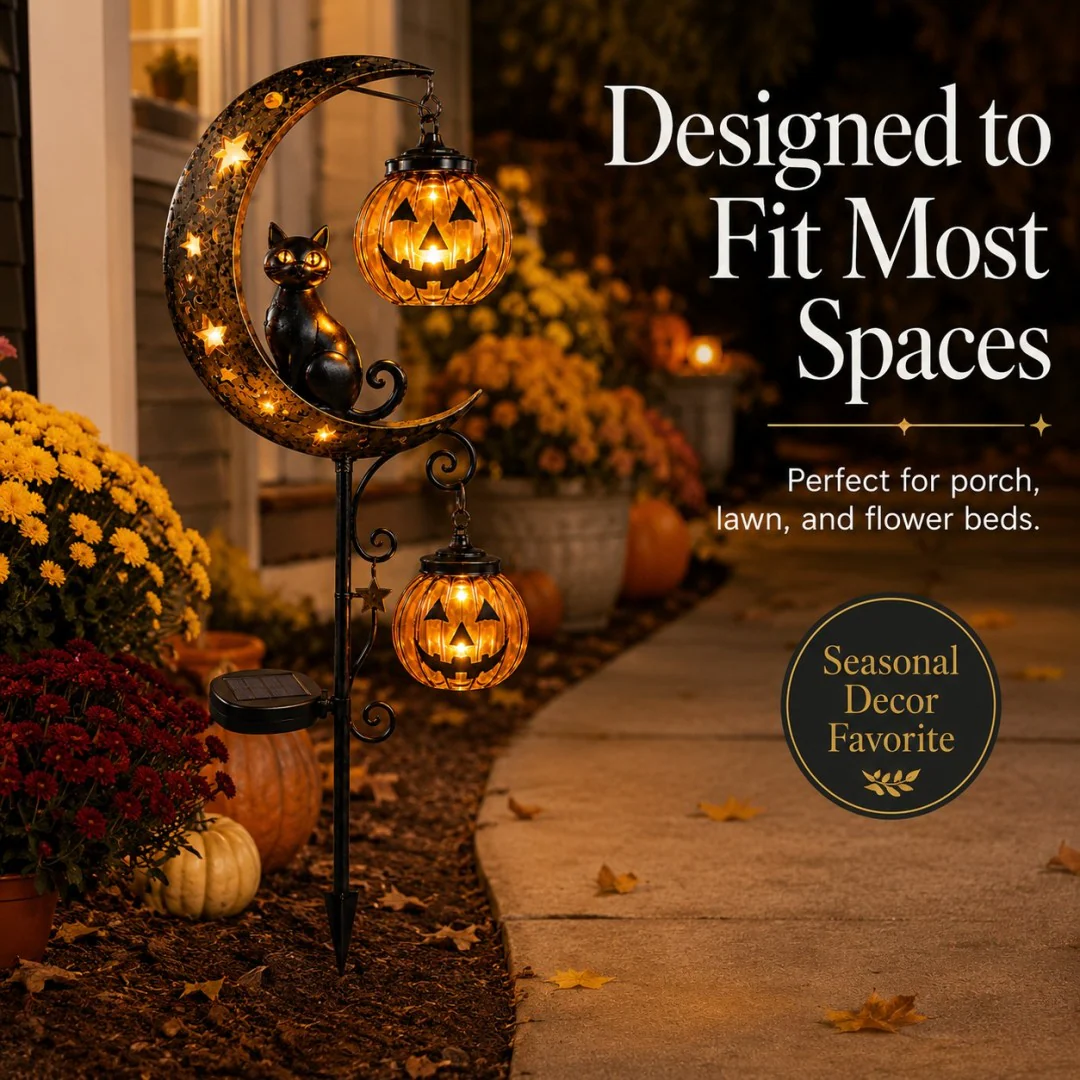 🎃 Halloween Early Bird Sale 🔥 | 49% Pumpkin Moon Garden Stake Light