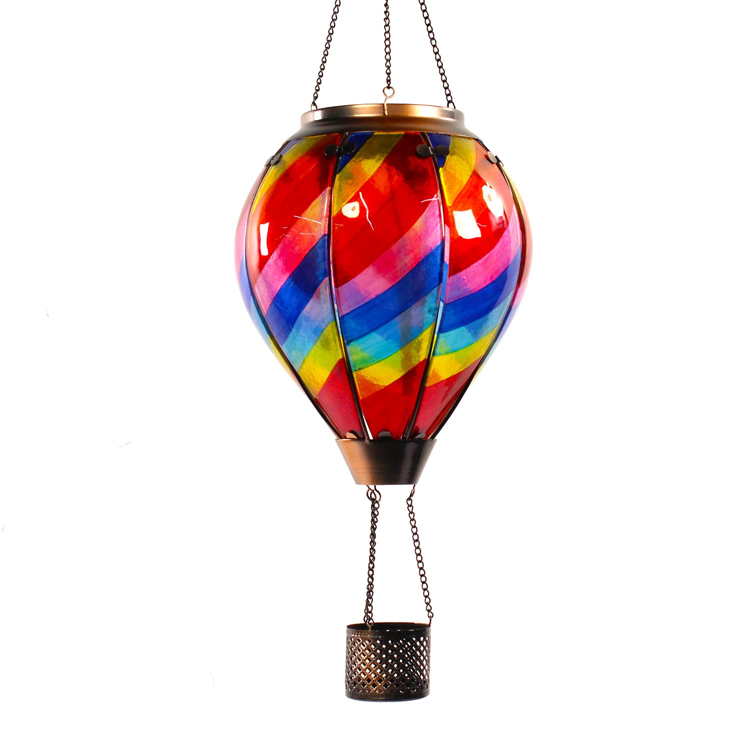 outdoor hot air balloon solar lantern lighting backyard and patio decor ideas
