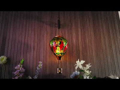 Hot Air Balloon Solar Lantern With Flame Effect