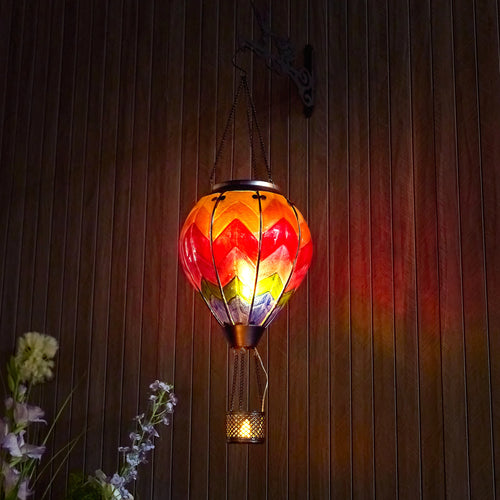 Rainbow Chevron Hot Air Balloon Solar Lantern