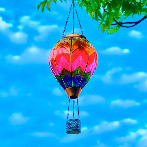 Rainbow Chevron Hot Air Balloon Solar Lantern