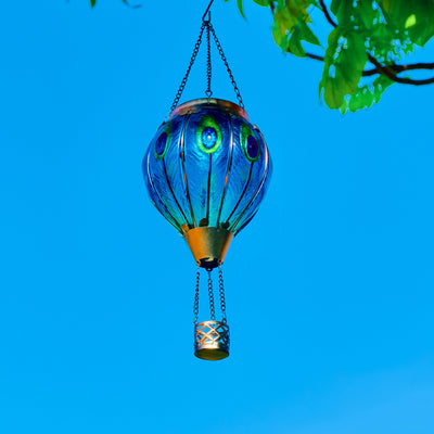colorful hot air balloon solar lantern for garden decor