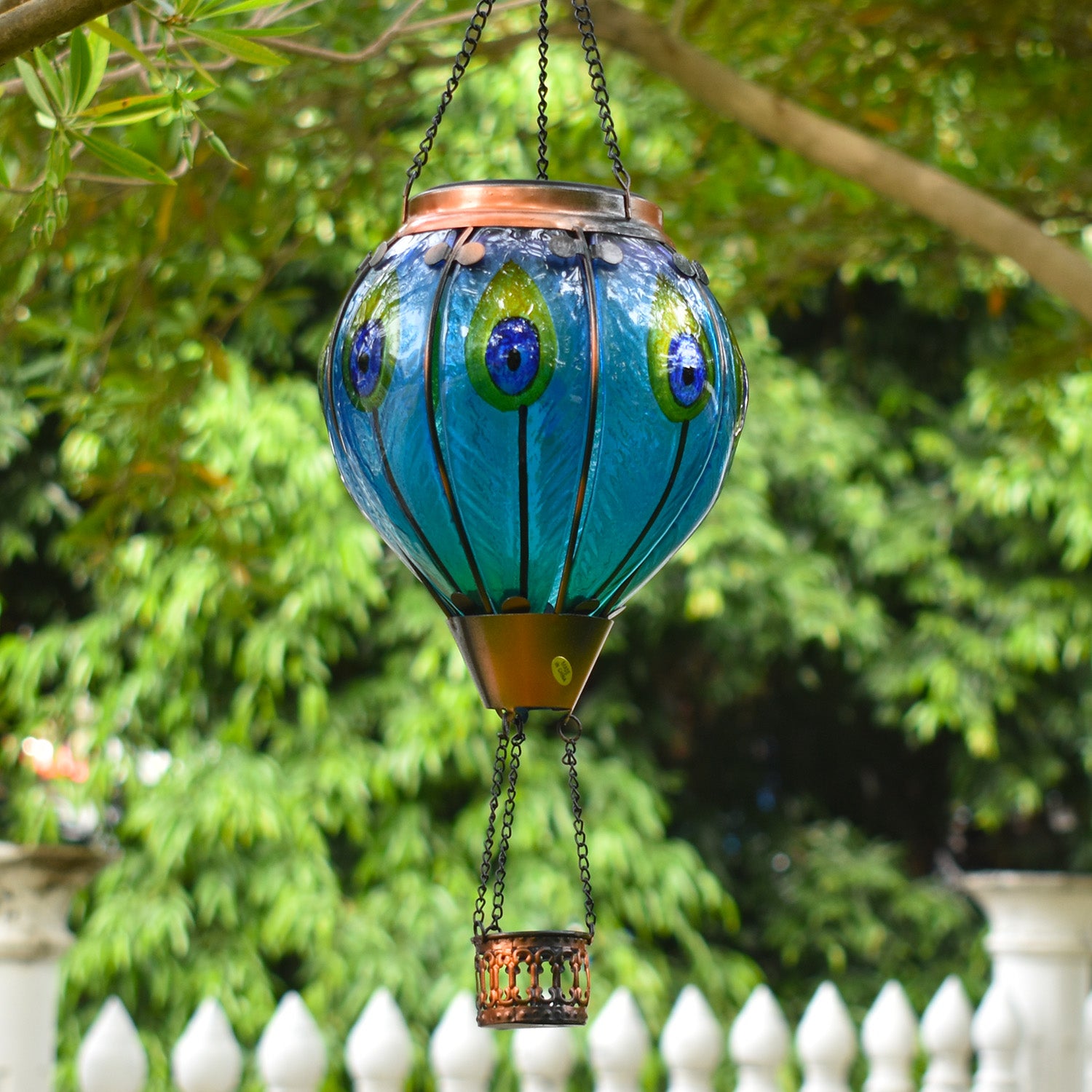 colorful hot air balloon solar lantern for garden decor