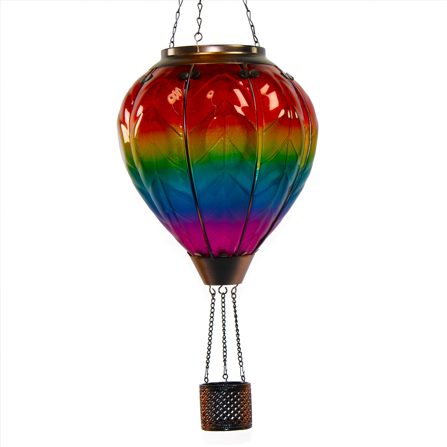 solar hot air balloon With flame lighting effect