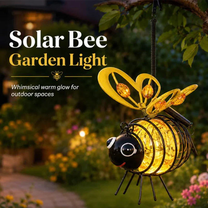 Solar Bee Hanging Light – Metal Garden Decor